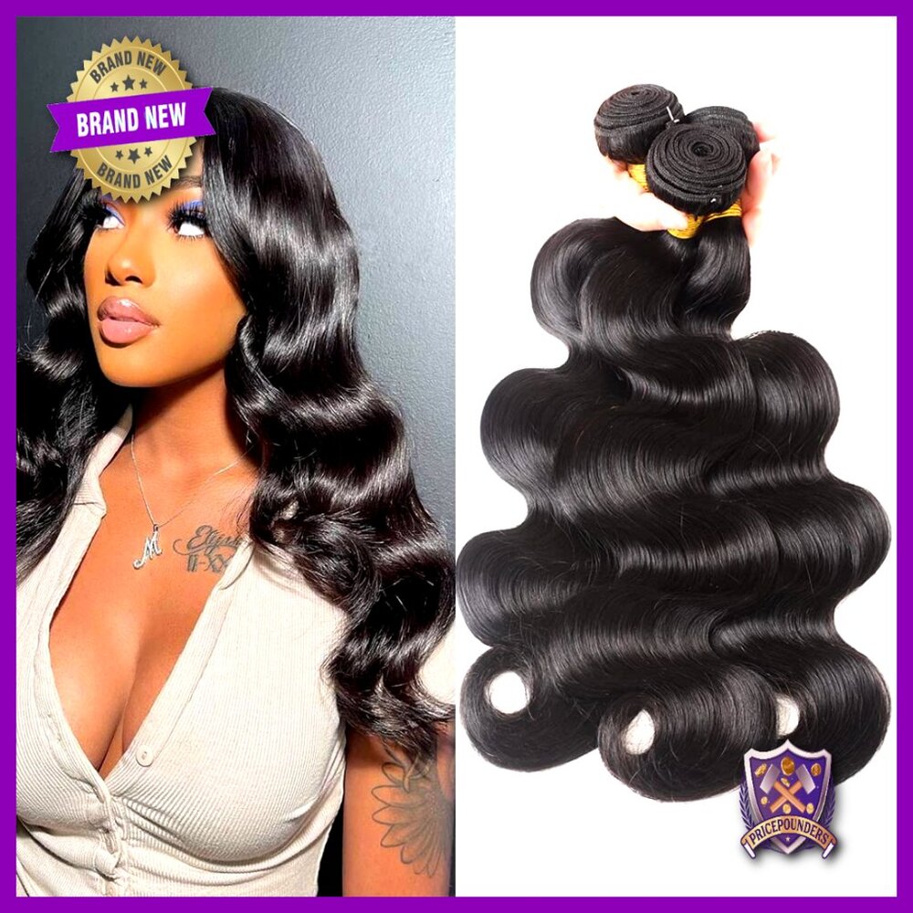 Brazilian Body Wave Human Hair Extensions 3 Bundles 16 18 20 Inch